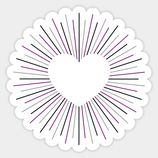 Asexual Pride Radial Heart Sticker by lavenderhearts